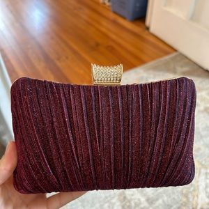 red evening clutch